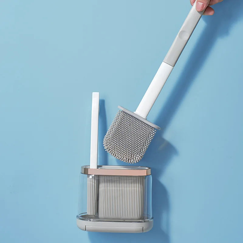 ensemble de brosses de toilette avec support mural pour salle de bain - vue 5 sur 8