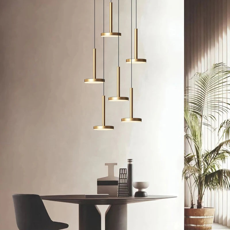 lustres modernes led pour escalier de luxe et cafés