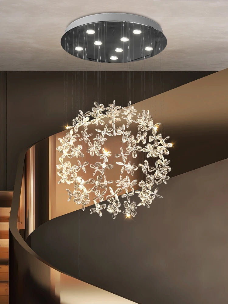 Plafond moderne chambre lustre salon lumière en cristal lustre de luxe circulaire restaurant led luminaire