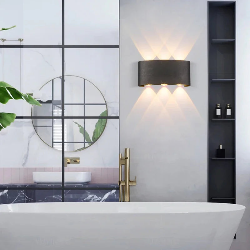 applique murale led extérieur étanche aluminium haut bas zbw0010