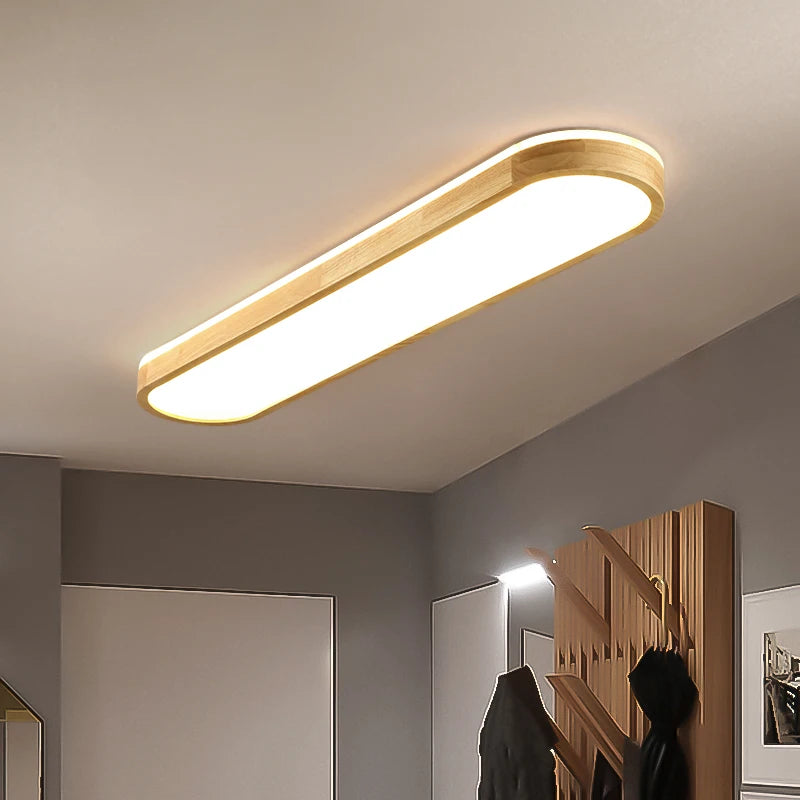 Lustre LED au Design nordique moderne en bois