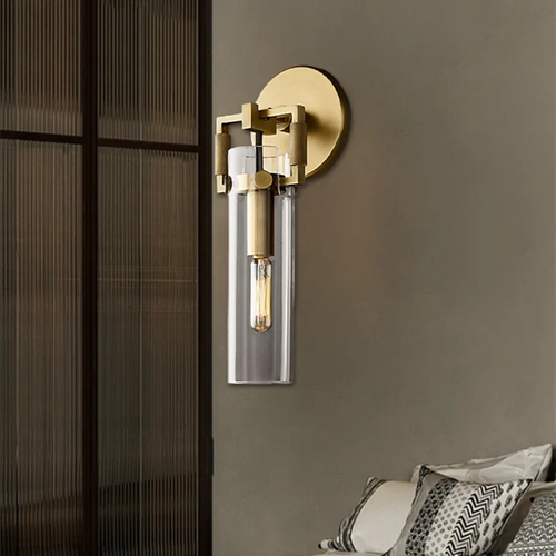 applique murale led rétro américaine en métal et verre