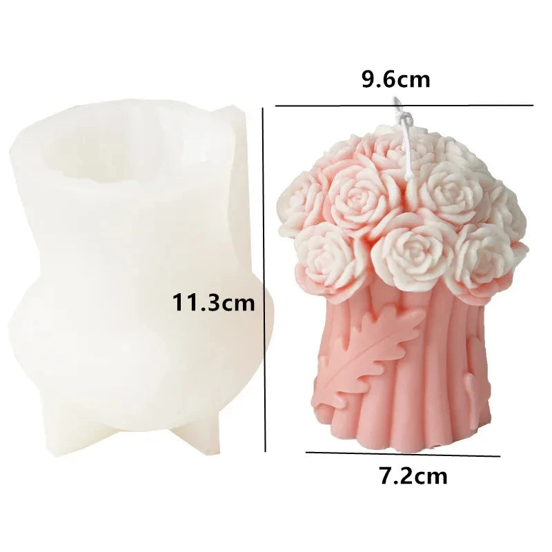 nouveau moule silicone bouquet roses chrysanthème pivoine cadeau saint valentin - vue 15 sur 18