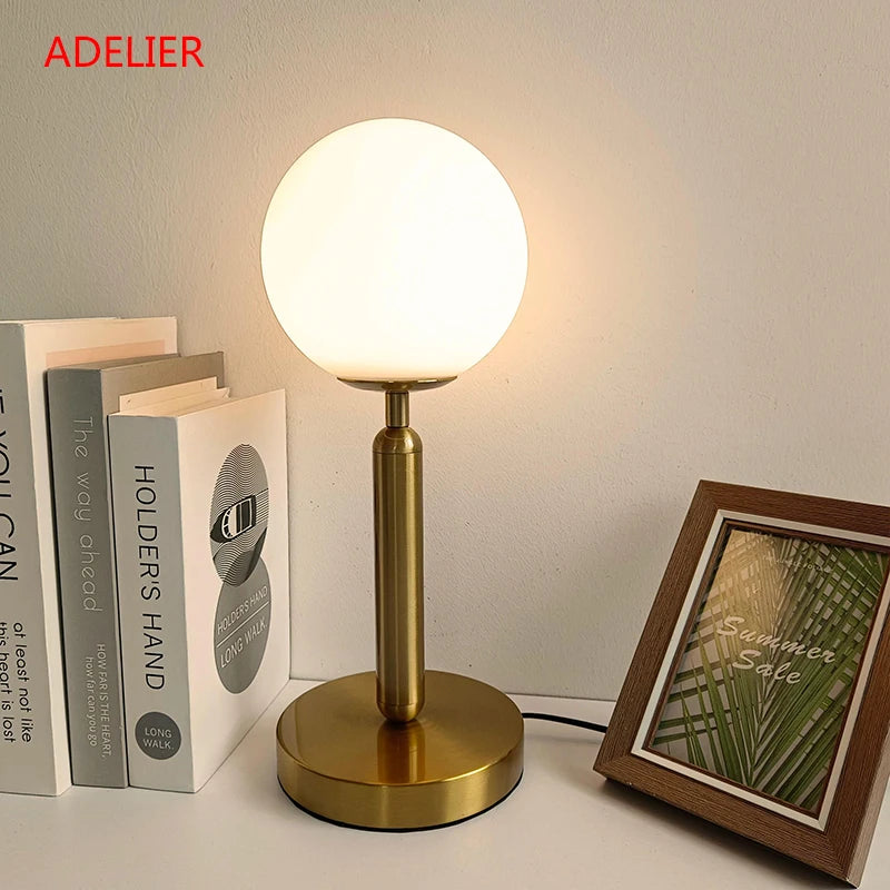 lampe table verre luxueuse chevet postmoderne salon chambre lecture maison - vue 2 sur 8