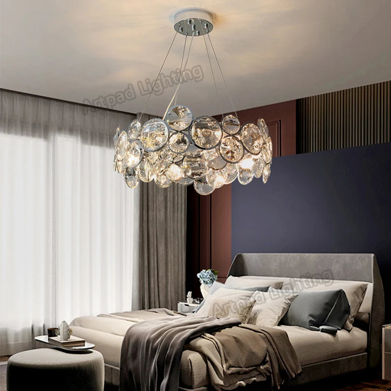 Lustre LED cristal salon moderne chambre romantique salle manger