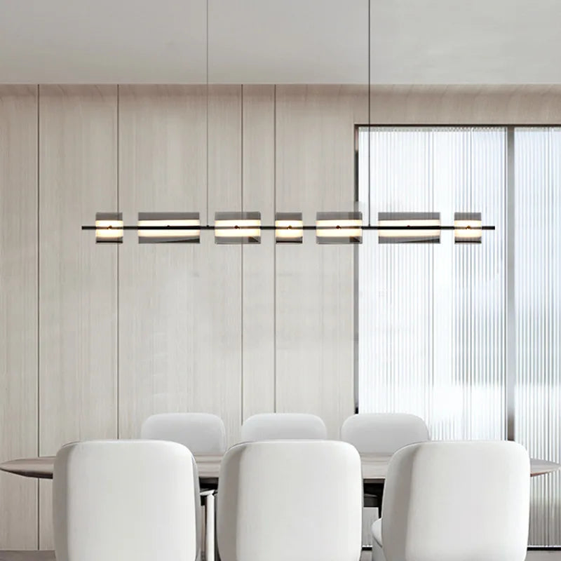 lustre led en verre style simple et moderne pour décoration intérieure - vue 3 sur 17