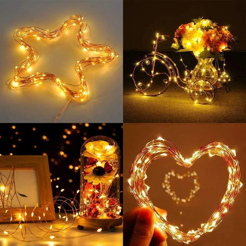 guirlande lumineuse led en fil de cuivre pour décorations festives - vue 5 sur 13