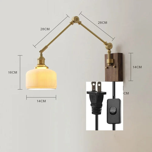 iwhd Applique murale led pivotante en cuivre avec interrupteur à chaîne - vue 16 sur 23
