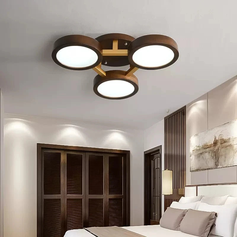 lustre led moderne en bois pour décoration intérieure - vue 4 sur 9