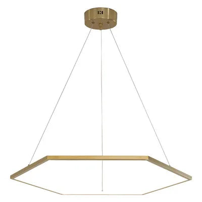 lustre de luxe minimaliste géométrique en or avec led