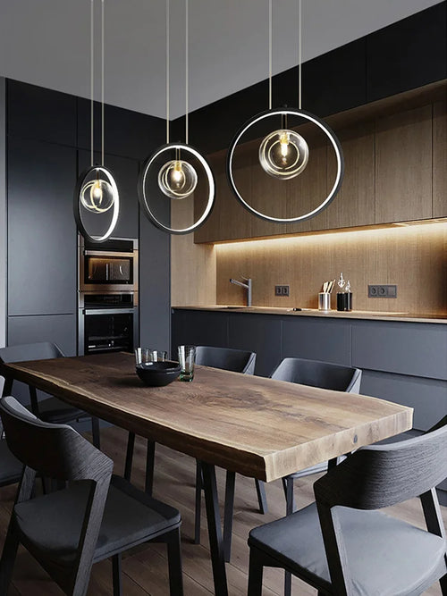 Nordic creative G9 LED dining room chandelier Modern industrial style living room, kitchen island home decoration chandelier - vue 5 sur 13