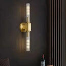 applique murale nordique en verre transparent avec métal doré