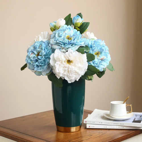 bouquet de pivoines artificielles en soie pour mariage et décoration intérieure - vue 6 sur 21