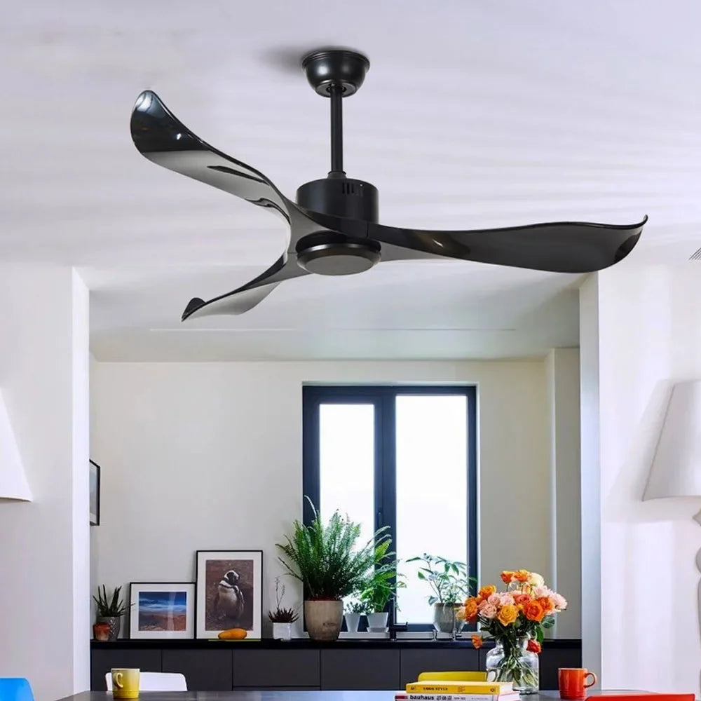 ventilateur de plafond moderne sans lumière télécommande design élégant - vue 5 sur 6