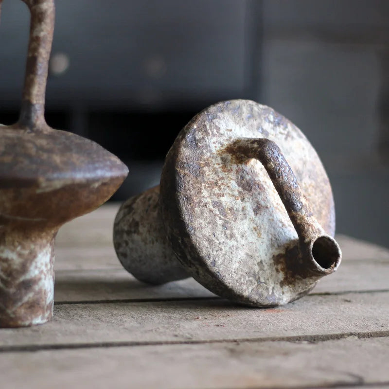 vase en céramique fait main style wabi-sabi pour fleurs séchées - vue 4 sur 7