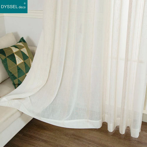Voilage rideau rayures style americain salon chambre moderne - vue 6 sur 6
