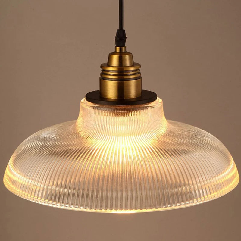 suspension Creative vintage rayure pot couverture verre lumières américain salon lampe Simple Restaurant Bar lampe LED E27 lumière