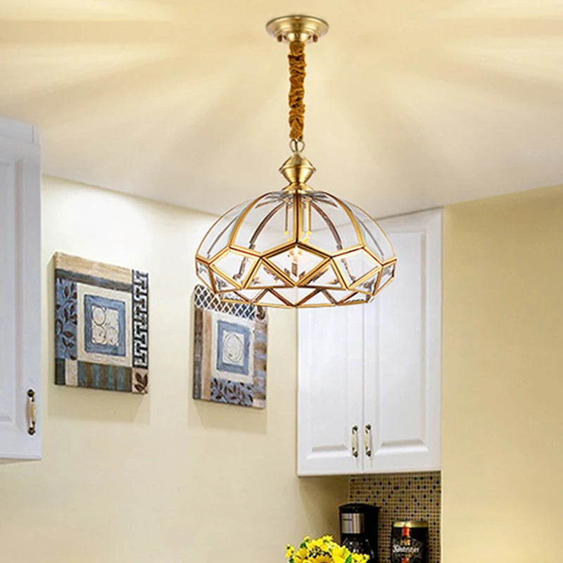 plafonnier en cuivre style américain moderne pour intérieur créatif et simple