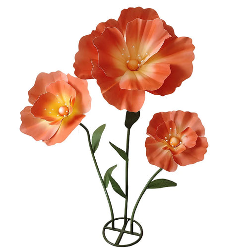 décoration mariage ensemble fleurs artificielles pavot géant pour scène - vue 17 sur 17