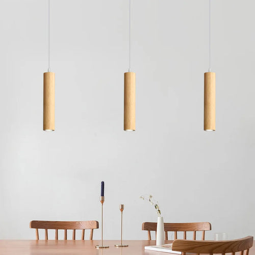 lampes suspendues modernes en bois éclairage intérieur led - vue 7 sur 8