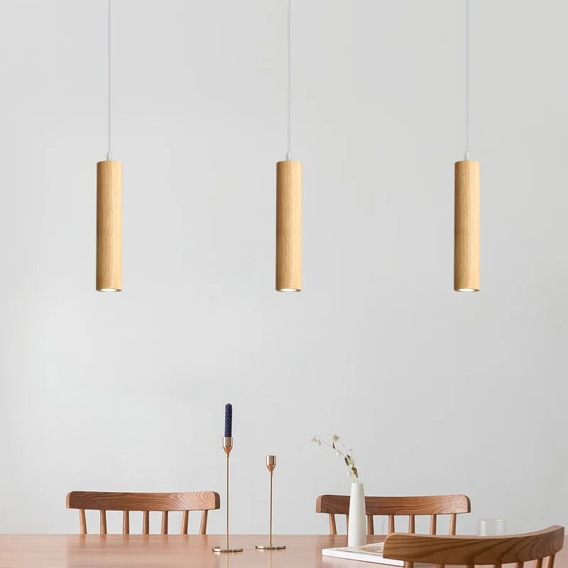 suspension moderne en bois pour éclairage intérieur design - vue 6 sur 8