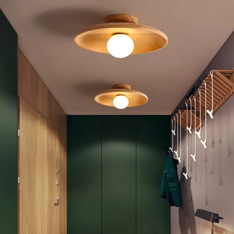 Plafonnier en bois Led nordique pour salon plafonnier en bois pour chambre à coucher salle à manger couloir balcon luminaire G9