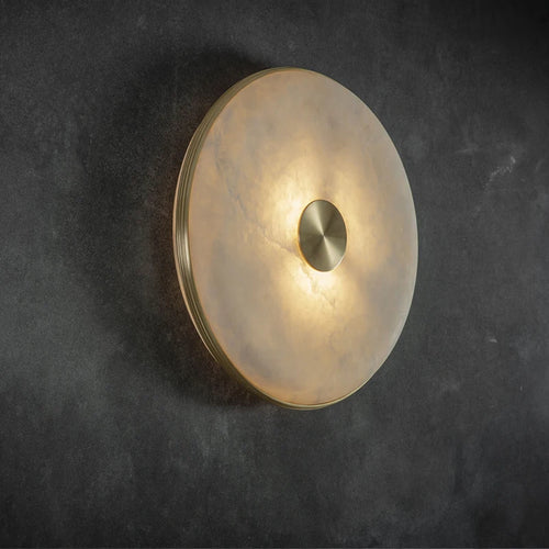 lampe de chevet créative en cuivre et marbre naturel à led - vue 2 sur 9