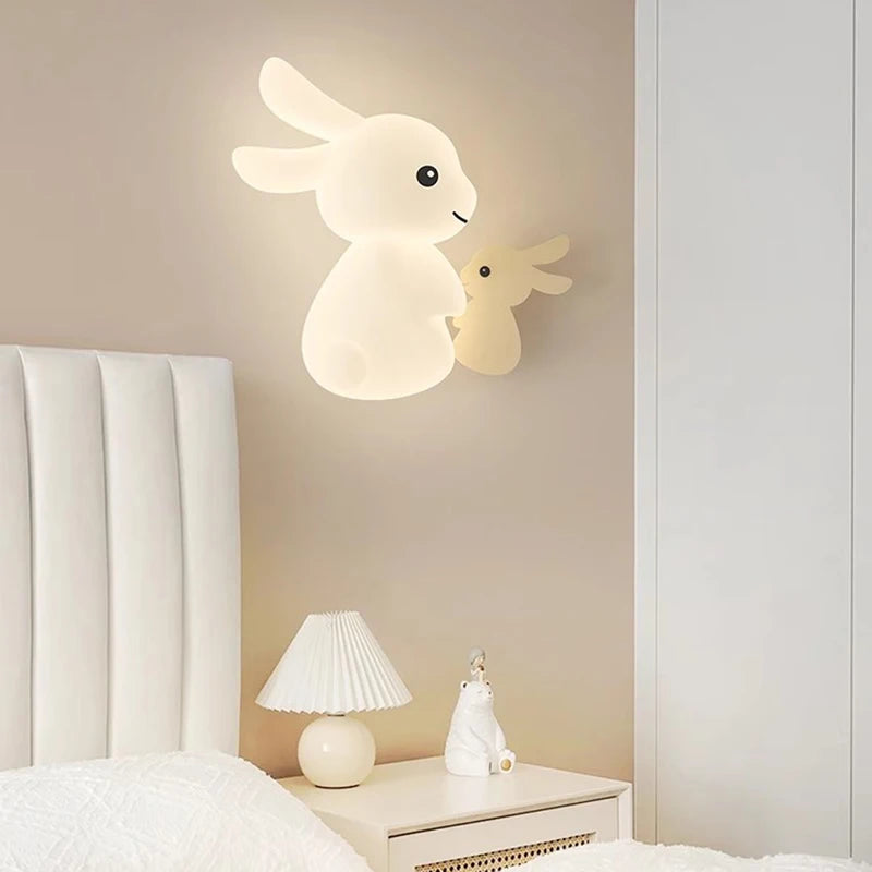 applique murale enfant motif lapin carotte nuage lumière - vue 4 sur 12