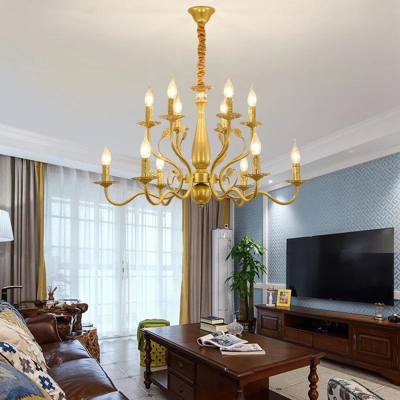 lustre rétro en fer forgé style campagnard américain classique - vue 9 sur 12
