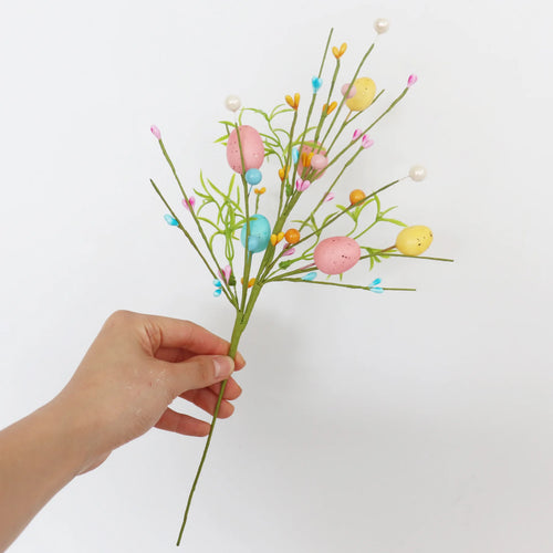 décoration florale artificielle de pâques avec lapins et œufs - vue 11 sur 16