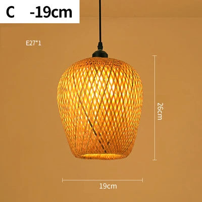 lampes suspendues style chinois tricotées à la main en bambou - vue 11 sur 16