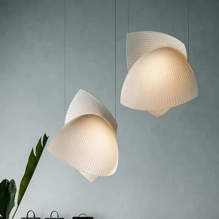 lustre led design moderne wabi sabi tissu éclairage décoratif