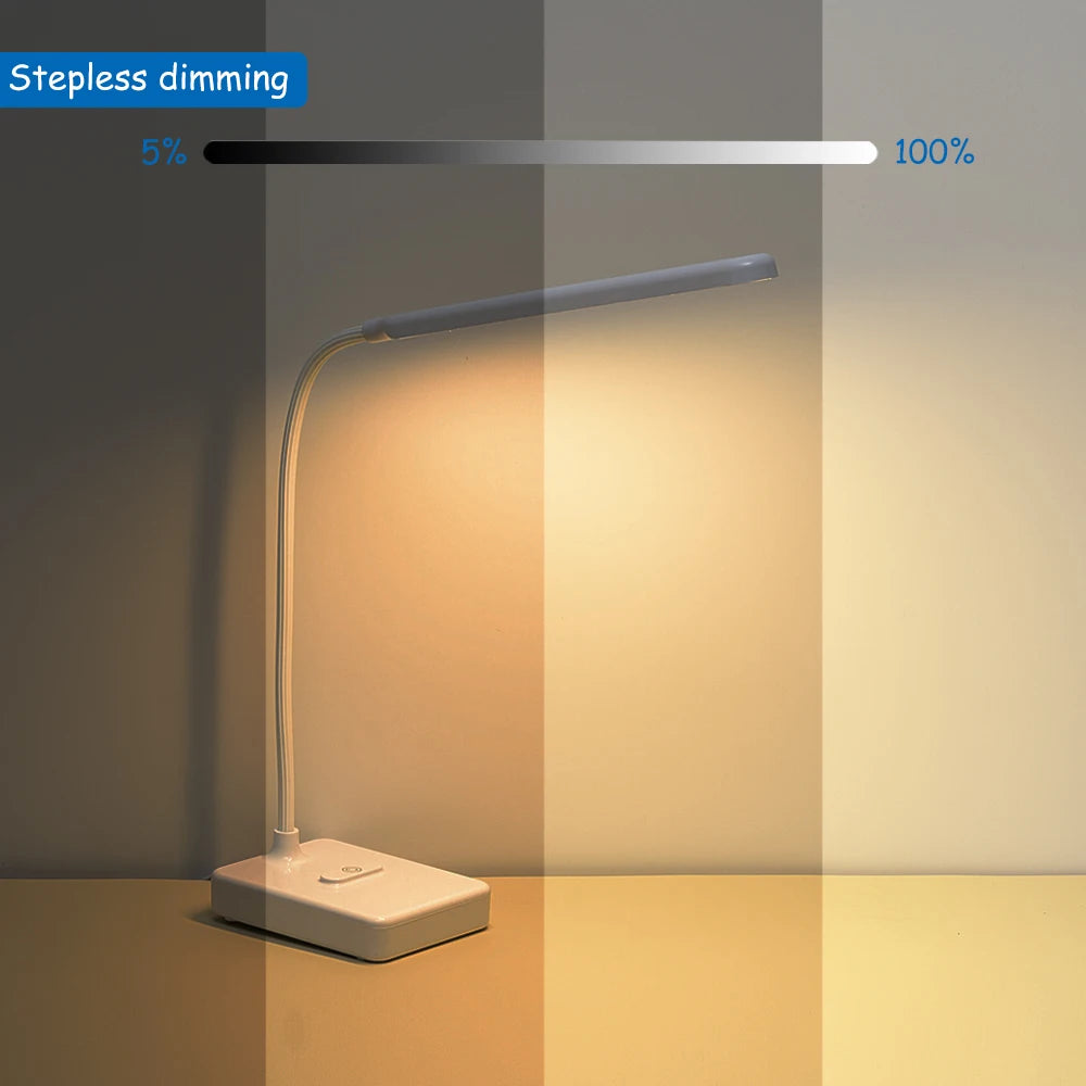 lampe de bureau tactile led pliable col de cygne protection des yeux - vue 5 sur 13