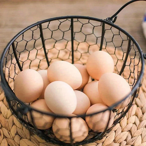 panier en métal pour rangement dœufs et accessoires de cuisine - vue 2 sur 6