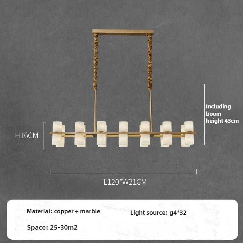 suspension postmoderne en cuivre et marbre design minimaliste - vue 8 sur 12