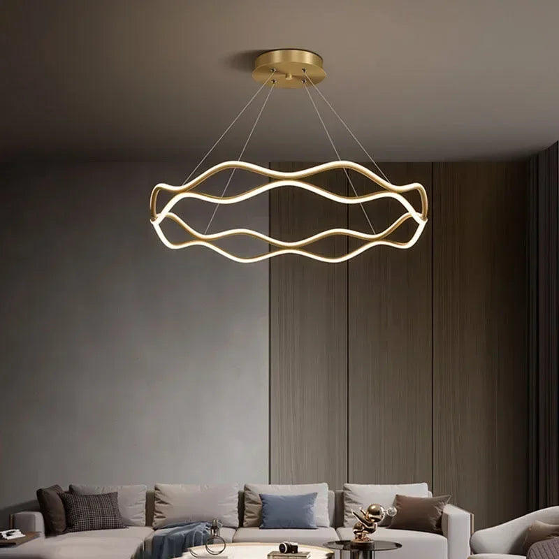 Lustre Nordique LED Lumière Pour Chambre Salon Salle à manger De Luxe Anneau Suspension Décor À La Maison