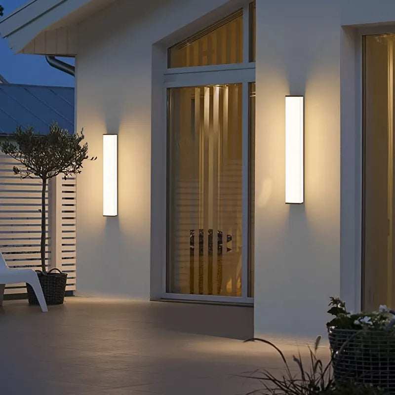 Acier inoxydable LED étanche longue applique murale moderne Ip65 éclairage extérieur jardin Villa balcon ligne lumière mur rondelle lumière 8