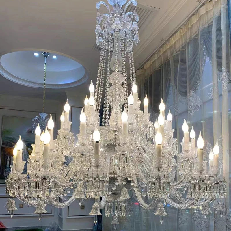 lustre moderne en cristal et chrome pour éclairage élégant - vue 3 sur 12