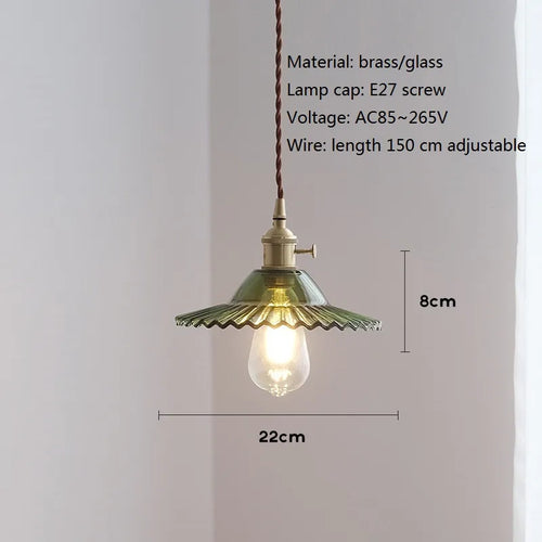 suspension vintage nordique en verre et laiton - vue 11 sur 10