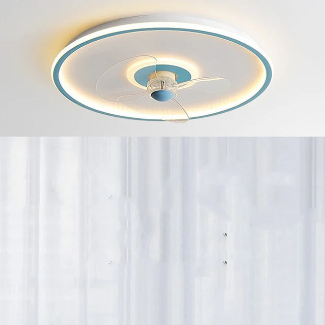 ventilateur de plafond intelligent avec télécommande et éclairage LED - vue 9 sur 11