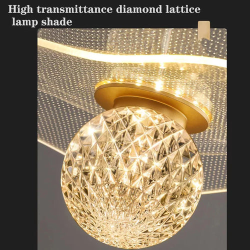 suspension moderne en forme de feuille de lotus personnalisable en cristal - vue 6 sur 13
