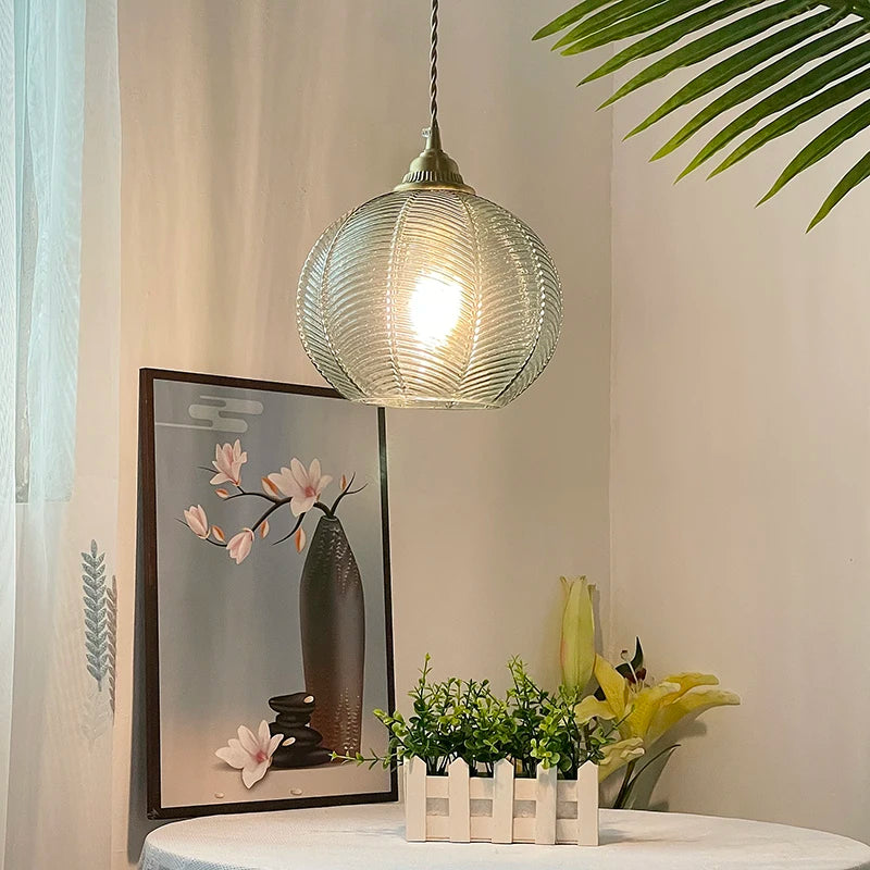 lustre rural créateur en verre suspension décoration maison - vue 3 sur 5