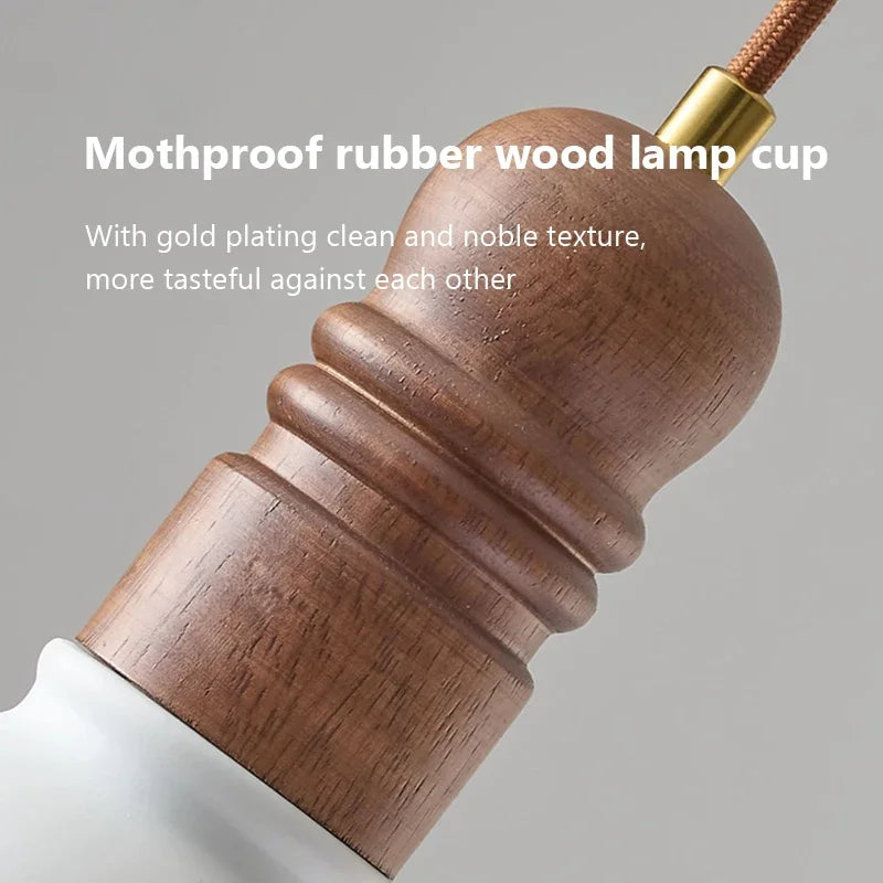 lustre nordique en bois massif pour décoration intérieure - vue 5 sur 14