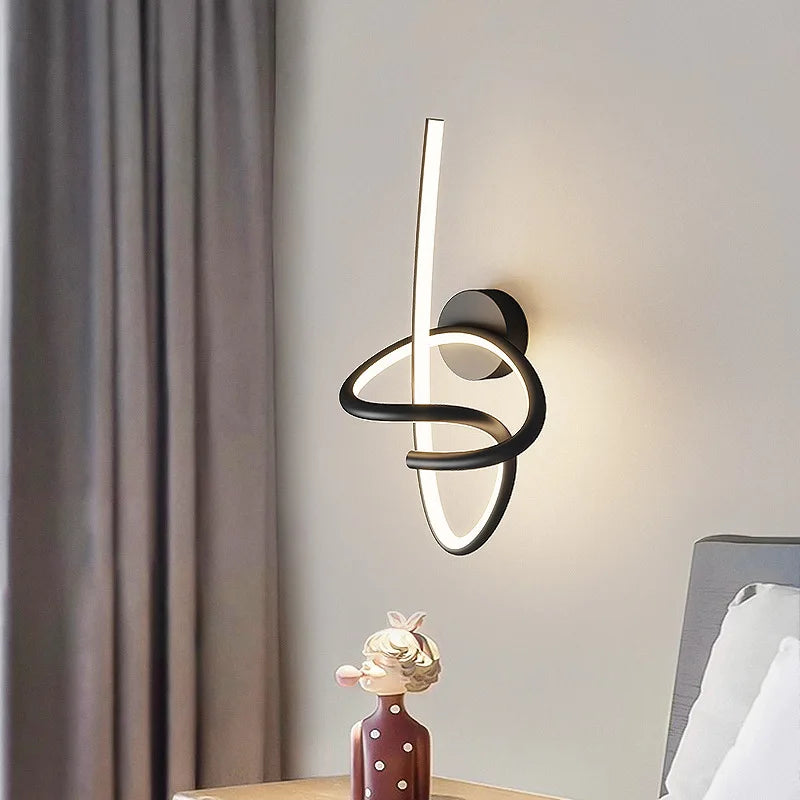applique murale led en spirale moderne en aluminium