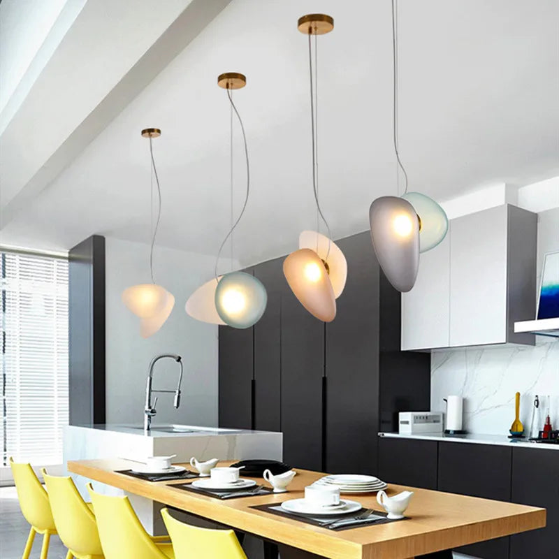 suspension LED en verre design moderne luminaire décoratif intérieur fil réglable