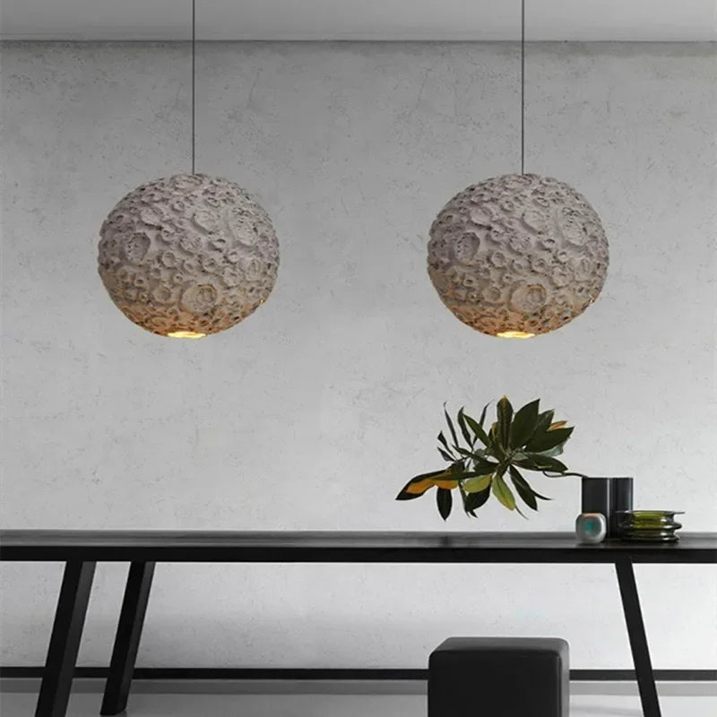 Suspension Design japonais Wabi Sabi Style lampe de salon salle à manger café magasin planète gris Loft décor lumière