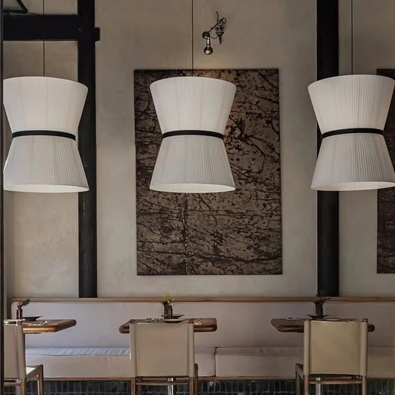 Nordique minimaliste Vintage Wabi Sabi tissu lustre B &amp; B Restaurant Bar salle à manger décor à la maison suspension LED lumières suspension lampe