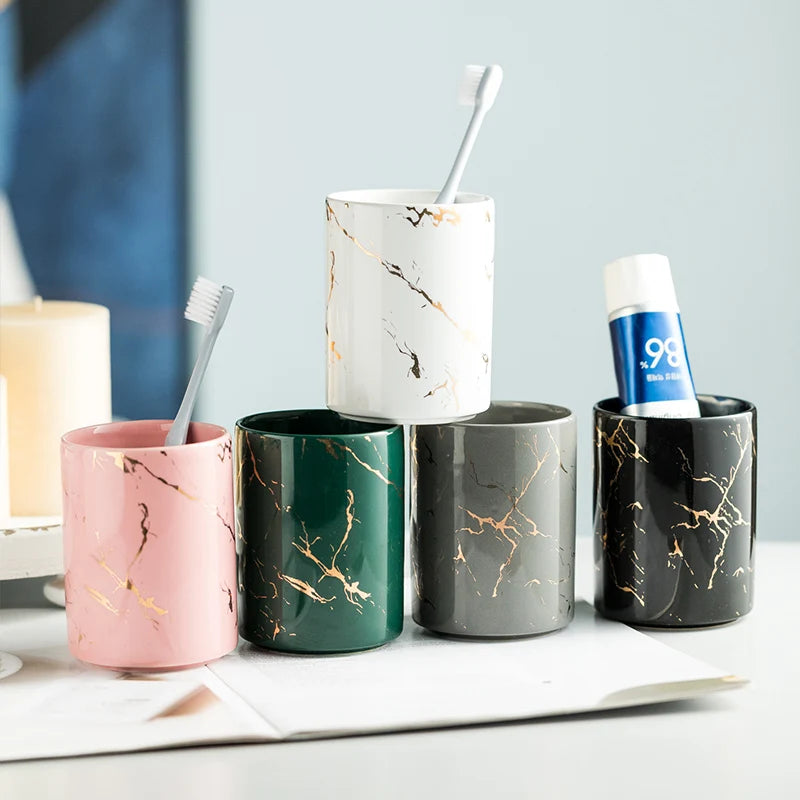tasse créative en céramique pour brosse à dents et bain de bouche - vue 4 sur 16
