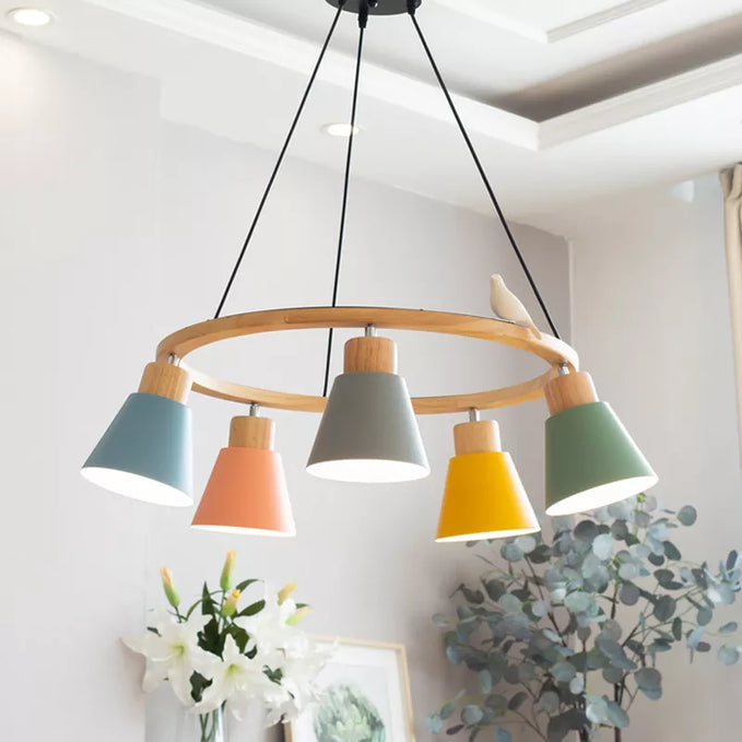 Lampe suspension créative nordique oiseau