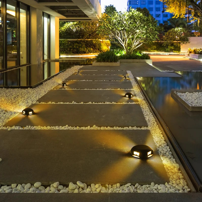 Outdoor floor lights, waterproof underground lights, led aisle, trail lights, stairs, hole-free garden lights, lawn steps - vue 5 sur 9